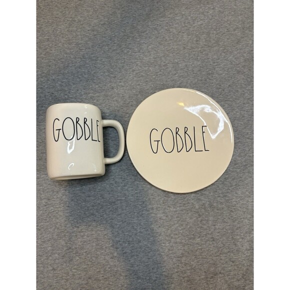 Rae Dunn Other - Rae Dunn Mug "Gobble" Coffee Mug and Dessert Plate Artisan Collection By Magenta
